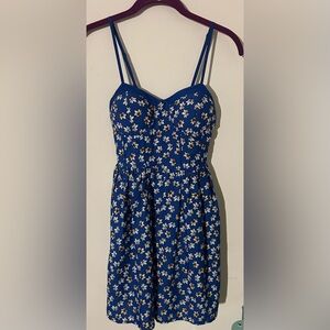 Band of Gypsies Floral Blue Mini Dress